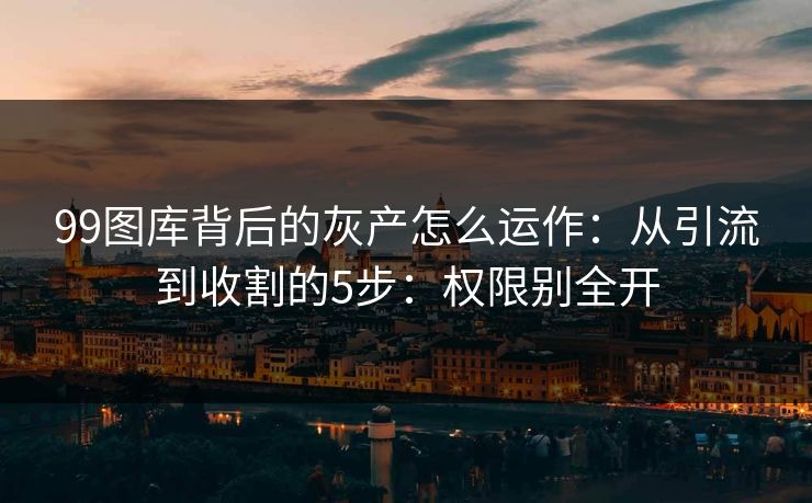 99图库背后的灰产怎么运作：从引流到收割的5步：权限别全开